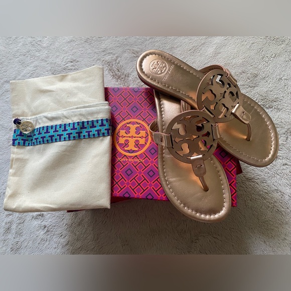 Tory Burch Miller Sandal Rose Gold RARE! 💎 - Picture 7 of 7